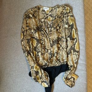 Super down blouse bodysuit